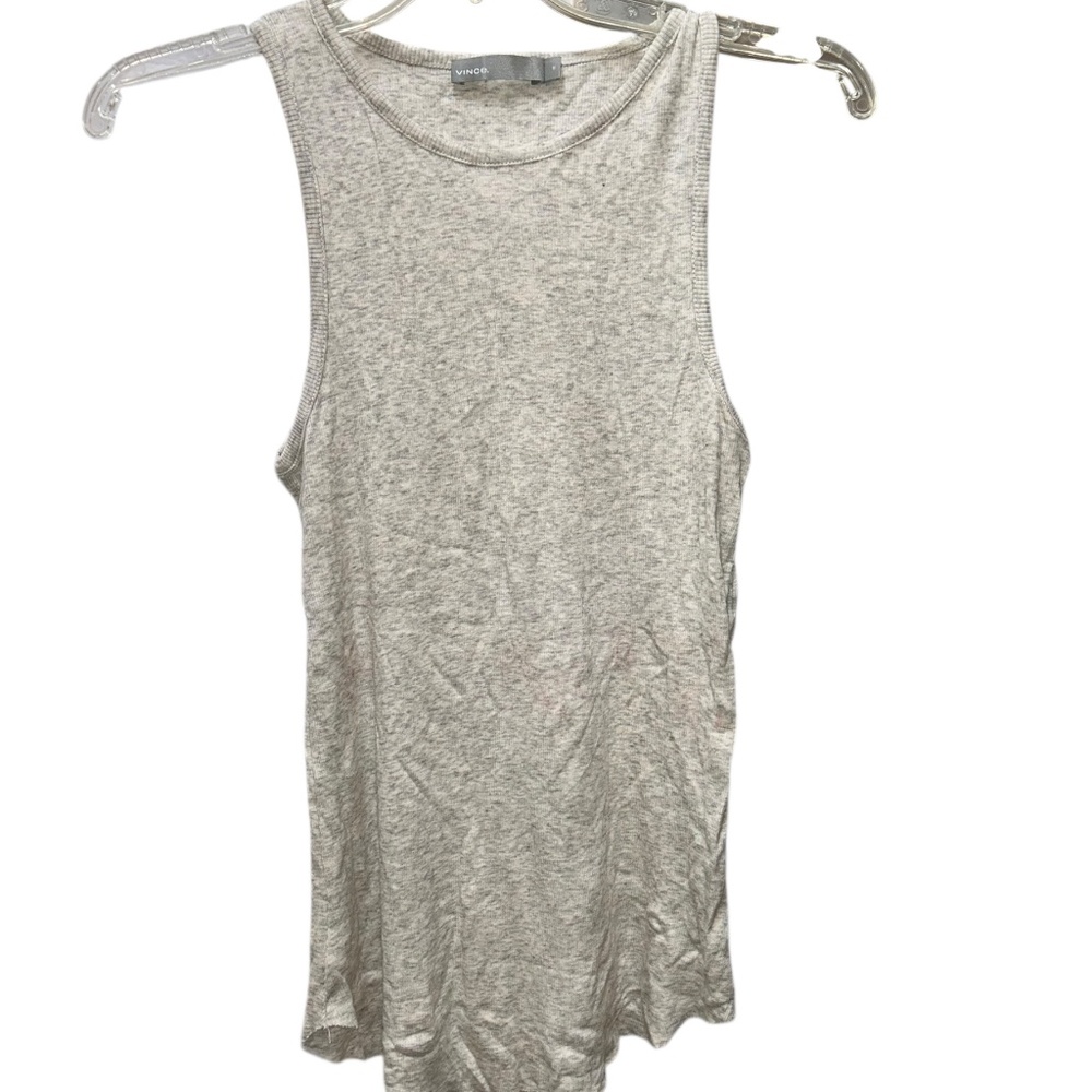 Vince weathered gray ribbed tank top S